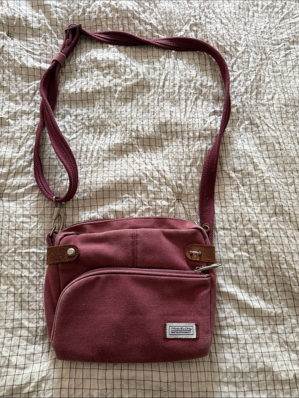 Travelon Compact Crossbody Bag - Burgundy